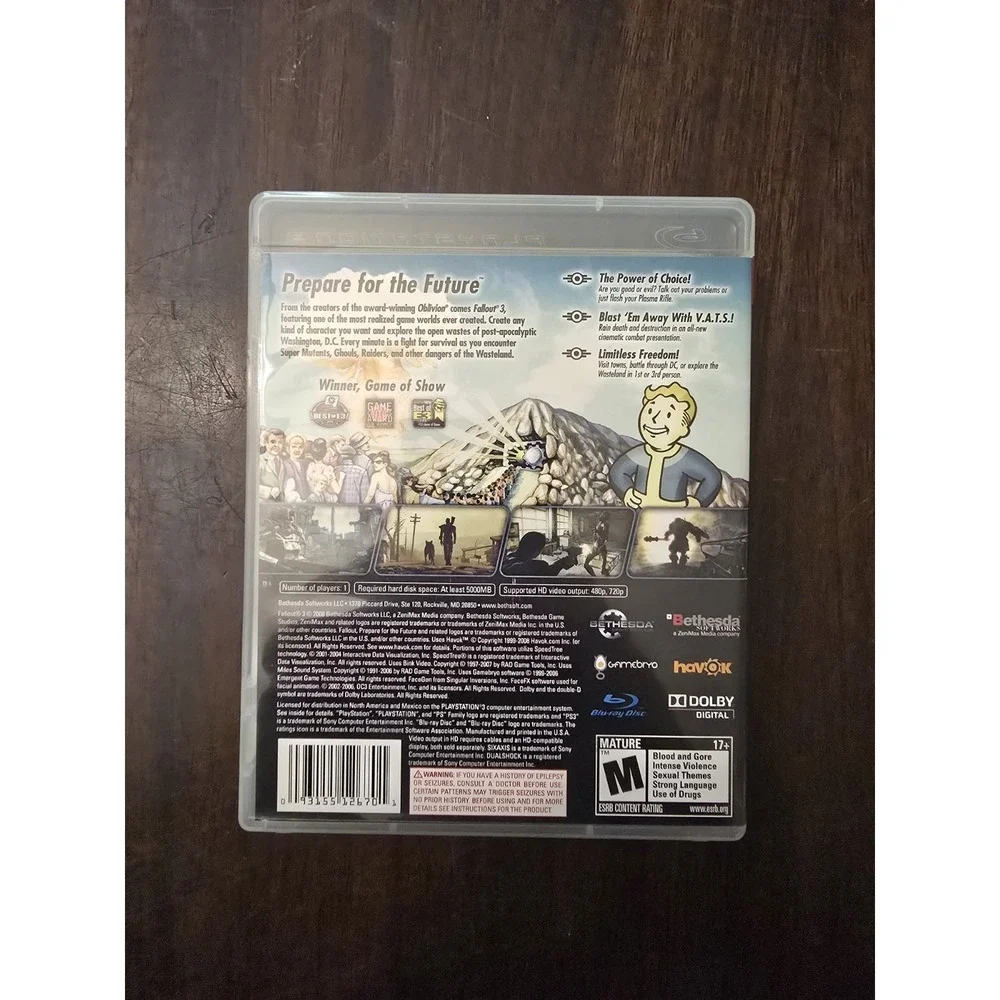 Fallout 3 Playstation 3 PS3 Video Game‎ Complete w/Manual CIB Tested And Works!